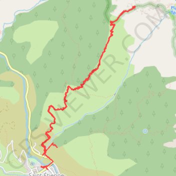Itinéraire Saint Etienne de Tinée-Plan de Ténibre, distance, dénivelé, altitude, carte, profil, trace GPS