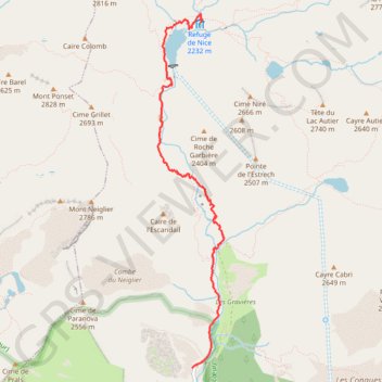 Itinéraire Rando Refuge de Nice, distance, dénivelé, altitude, carte, profil, trace GPS