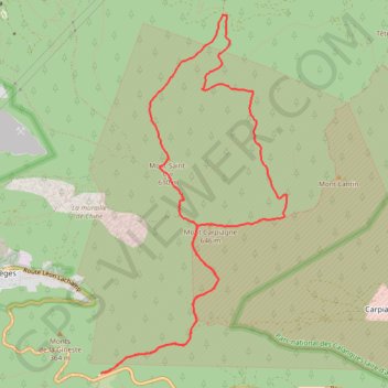 Itinéraire Mont Carpiagne, distance, dénivelé, altitude, carte, profil, trace GPS