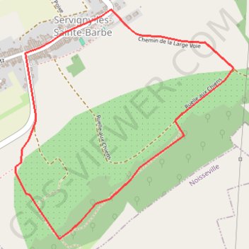 Itinéraire Randonnée du Haut Chemin - La Fontaine à Lions - Servigny-lès-Sainte-Barbe, distance, dénivelé, altitude, carte, profil, trace GPS