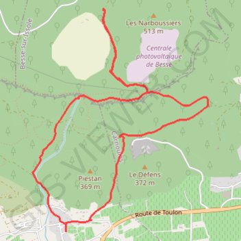 Itinéraire De La Foux à l'ancien lac - PUGET-VILLE - 83, distance, dénivelé, altitude, carte, profil, trace GPS