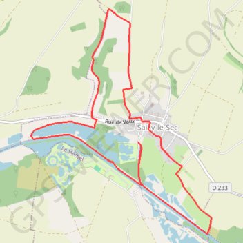 Itinéraire Autour de Sailly-le-Sec, distance, dénivelé, altitude, carte, profil, trace GPS