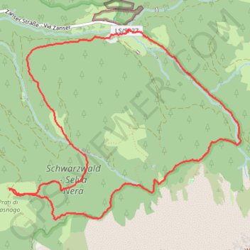 Itinéraire Dolomites (Südtyrol) près de Saint Maddalena, distance, dénivelé, altitude, carte, profil, trace GPS