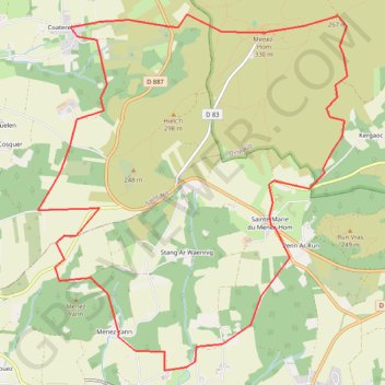 Itinéraire Randonnée du Ménez Hom, distance, dénivelé, altitude, carte, profil, trace GPS