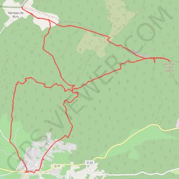Itinéraire Tavernes-Les Trois Croix, distance, dénivelé, altitude, carte, profil, trace GPS