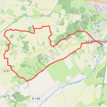 Itinéraire Vieil Baugé, distance, dénivelé, altitude, carte, profil, trace GPS