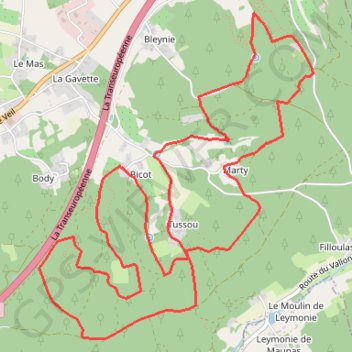 Itinéraire Les Trois Fontaines - Sourzac, distance, dénivelé, altitude, carte, profil, trace GPS