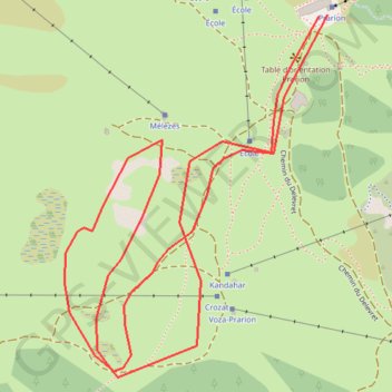 Itinéraire Itinéraire raquette du plateau du Prarion (La Charme), distance, dénivelé, altitude, carte, profil, trace GPS