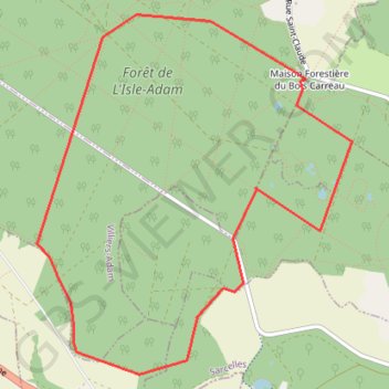 Itinéraire Bois Carreau - Nerville-la-Forêt, distance, dénivelé, altitude, carte, profil, trace GPS