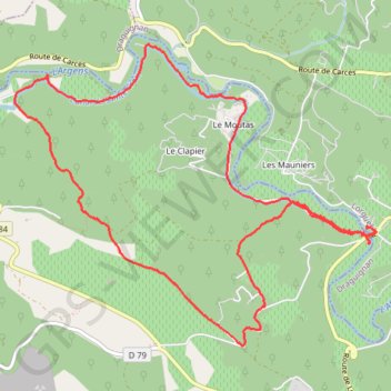 Itinéraire Le Thoronet - Canal de Sainte-Croix, distance, dénivelé, altitude, carte, profil, trace GPS