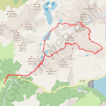 Itinéraire Rocher Pilliozan NE (Belledonne), distance, dénivelé, altitude, carte, profil, trace GPS