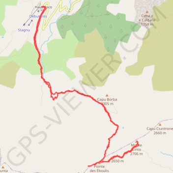 Itinéraire Monte Cinto, distance, dénivelé, altitude, carte, profil, trace GPS