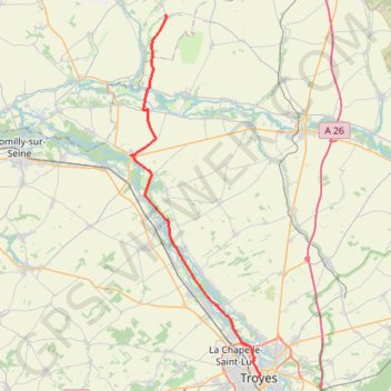 Itinéraire 12 faux - troyes 48, distance, dénivelé, altitude, carte, profil, trace GPS