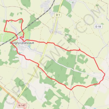 Itinéraire L'institutrice bucolique - Savigny-l'Évescault, distance, dénivelé, altitude, carte, profil, trace GPS