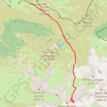 Itinéraire Col Arrouy depuis col de la Moulata (Hautacam), distance, dénivelé, altitude, carte, profil, trace GPS