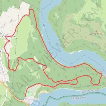 Itinéraire Lac de Vouglans Les falaises de Surchauffant, distance, dénivelé, altitude, carte, profil, trace GPS