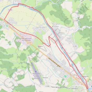 Itinéraire Circuit de la plaine du Salat, distance, dénivelé, altitude, carte, profil, trace GPS