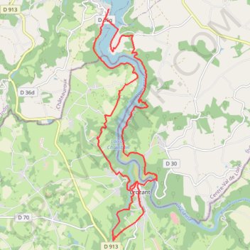 Itinéraire Lac d'Eguzon Croizant 19.7km, distance, dénivelé, altitude, carte, profil, trace GPS