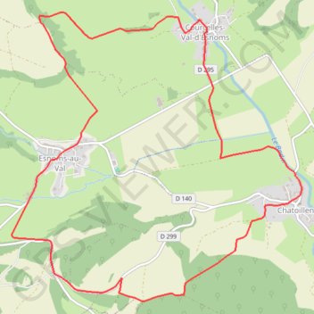 Itinéraire Val d'esnons, distance, dénivelé, altitude, carte, profil, trace GPS