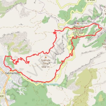 Itinéraire Gémenos - La Grande Baume, distance, dénivelé, altitude, carte, profil, trace GPS