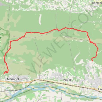 Itinéraire Recaute - Mérindol, distance, dénivelé, altitude, carte, profil, trace GPS