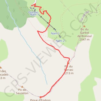 Itinéraire Pique d'Endron, distance, dénivelé, altitude, carte, profil, trace GPS