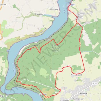 Itinéraire Autour de Lancerf, distance, dénivelé, altitude, carte, profil, trace GPS
