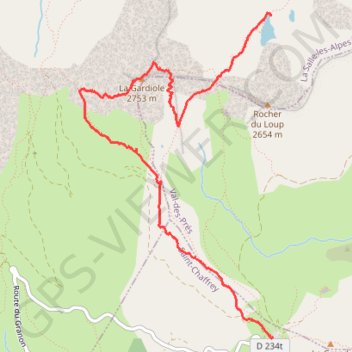 Itinéraire Lac de l'oule au col du granon, distance, dénivelé, altitude, carte, profil, trace GPS