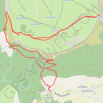 Itinéraire Les guérins le Pic de Céuze, distance, dénivelé, altitude, carte, profil, trace GPS