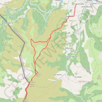 Itinéraire Le Pic d'Iparla depuis Bidarray, distance, dénivelé, altitude, carte, profil, trace GPS