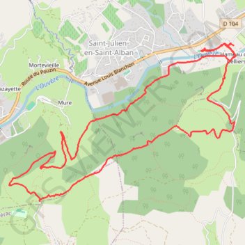 Itinéraire Saint-Julien-en-Saint-Alban Marche à pied, distance, dénivelé, altitude, carte, profil, trace GPS