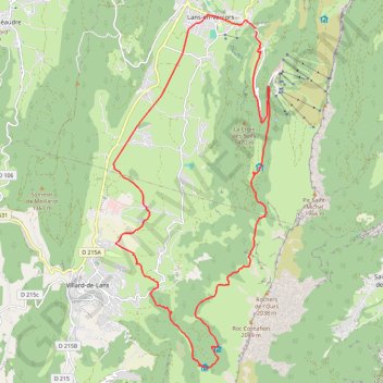 Itinéraire Lans en Vercors, chemin Gobert, distance, dénivelé, altitude, carte, profil, trace GPS