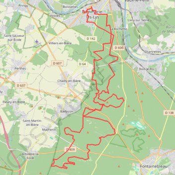 Itinéraire Rando du massif de Fontainebleau, distance, dénivelé, altitude, carte, profil, trace GPS