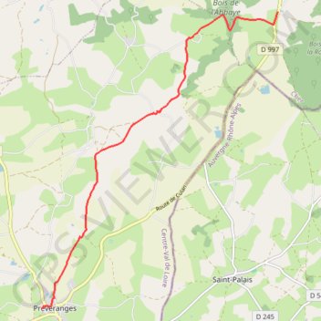 Itinéraire Sur les pas des Maîtres Sonneurs (Préveranges - Sidiailles), distance, dénivelé, altitude, carte, profil, trace GPS