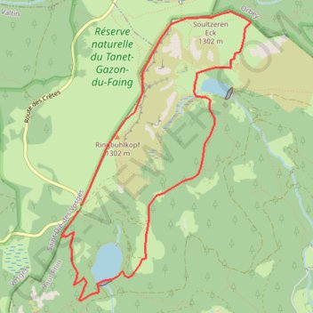 Itinéraire Le lac Vert et le lac des Truites, distance, dénivelé, altitude, carte, profil, trace GPS