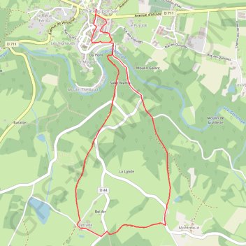 Itinéraire Sentier de Létrade - Châteauponsac, distance, dénivelé, altitude, carte, profil, trace GPS