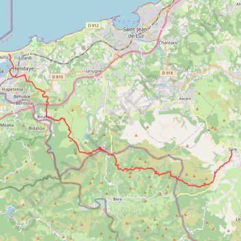Itinéraire GTPB 9 Sare Hendaye GPS, distance, dénivelé, altitude, carte, profil, trace GPS