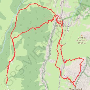 Itinéraire Trélod - Couloir Nord en boucle, distance, dénivelé, altitude, carte, profil, trace GPS