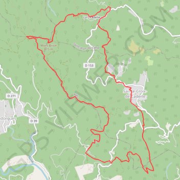 Itinéraire Mont Brion par Sainte-Croix-de-Caderle, distance, dénivelé, altitude, carte, profil, trace GPS