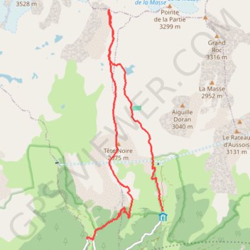 Itinéraire Col de Chavière, distance, dénivelé, altitude, carte, profil, trace GPS