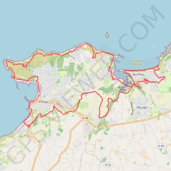 Itinéraire Erquy - Sables d'Or les Pins, distance, dénivelé, altitude, carte, profil, trace GPS