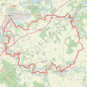 Itinéraire Projet_VTT_77, distance, dénivelé, altitude, carte, profil, trace GPS