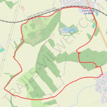 Itinéraire Courcelles-sur-Nied_Sorbey_Mécleuves, distance, dénivelé, altitude, carte, profil, trace GPS