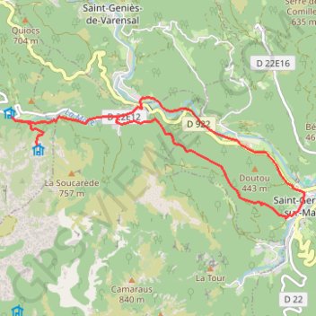 Itinéraire Chemin de Saint-Jacques-de-Compostelle et chapelle de Saint-Eutrope, distance, dénivelé, altitude, carte, profil, trace GPS