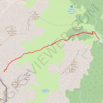 Itinéraire Lescun - Aval du col des Ourtets depuis le pla de Sanchèse, distance, dénivelé, altitude, carte, profil, trace GPS