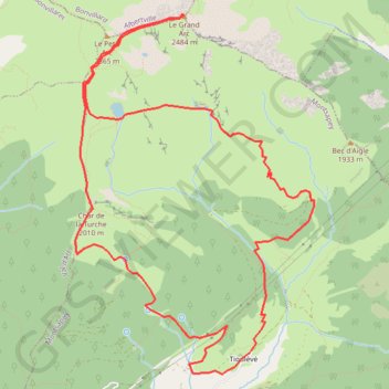 Itinéraire Grand Arc, distance, dénivelé, altitude, carte, profil, trace GPS