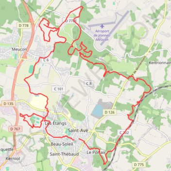 Itinéraire Saint-Avé, distance, dénivelé, altitude, carte, profil, trace GPS