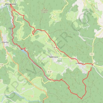 Itinéraire Bessat Rochetaillée, distance, dénivelé, altitude, carte, profil, trace GPS