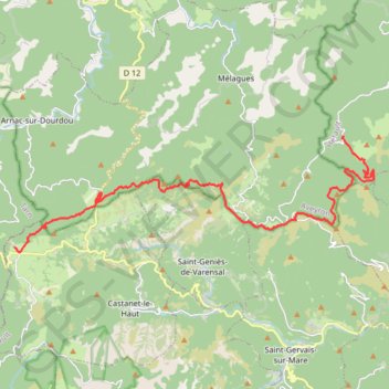 Itinéraire Grande Traversée de l'Hérault - itinéraire Nord - de Servies à Fagairolles, distance, dénivelé, altitude, carte, profil, trace GPS