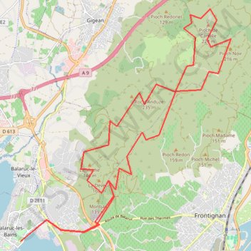 Itinéraire la gardiole jess, distance, dénivelé, altitude, carte, profil, trace GPS